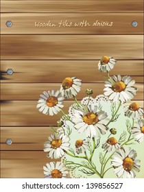 Beautiful Wooden tiles with daisies