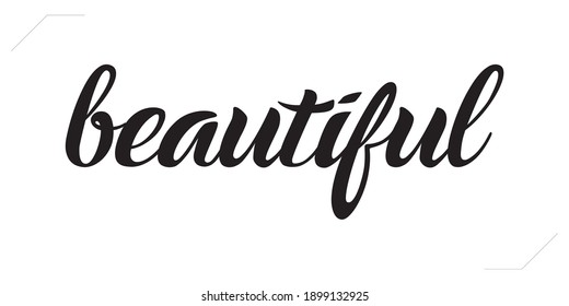 Beautiful Word, Girl Font Design Black Color Style