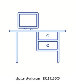 Beautiful Workplace vector line icon