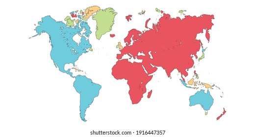 Beautiful World Map Trying To Show The World With Colors