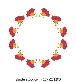 Beautiful wreath. Elegant floral frame hand drawn. Design for invitation, wedding or greeting cards.