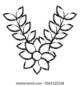 beautiful wreath flower decorative icon