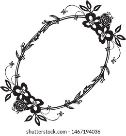 Beautiful wreath frame, design wallpaper of invitation cards. Vector