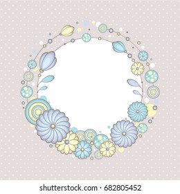 Beautiful wreath illustration. Elegant floral collection. Design for invitation, wedding or greeting cards.