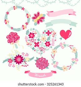 Beautiful Wreath Vector Design Illustration