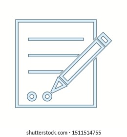 Beautiful Writing report vector line icon