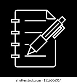 Beautiful writing report vector line icon
