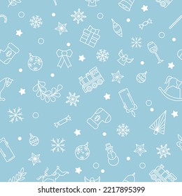 Beautiful Xmas pattern with ornaments. Christmas wrapping paper concept. Vector EPS10