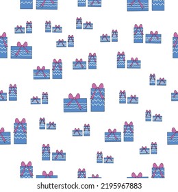 Beautiful Xmas pattern with ornaments. Simple Christmas seamless pattern with geometric motifs.