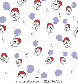 Beautiful Xmas pattern with ornaments. Simple Christmas seamless pattern with geometric motifs.