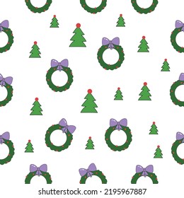 Beautiful Xmas pattern with ornaments. Simple Christmas seamless pattern with geometric motifs.