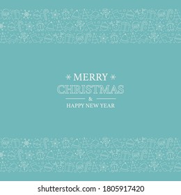 Beautiful Xmas pattern with wishes. Christmas greeting card. Vector