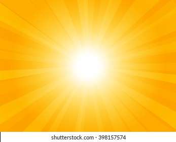 Beautiful yellow background with rays