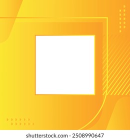 Beautiful yellow background with a white square in the middle. The square is empty and has no writing