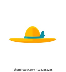 beautiful yellow beach hat illustration