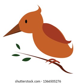 A beautiful yellow bird vector or color illustration