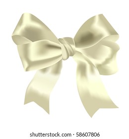 Beautiful yellow bow on a white background