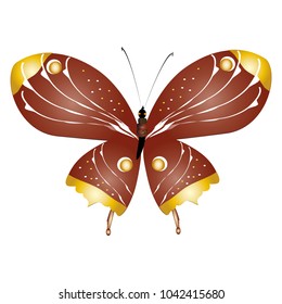beautiful yellow butterflies, isolated on a white
