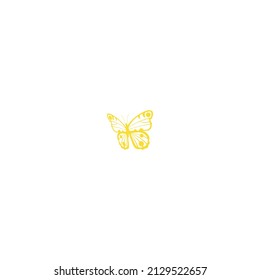 Beautiful yellow color flying insect exotic butterfly with funny wings vector.
