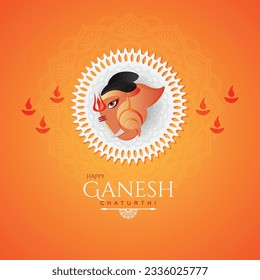Beautiful yellow color happy ganesh chaturthi festival poster