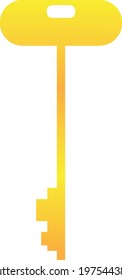 It is a beautiful yellow colored gradient door key image.