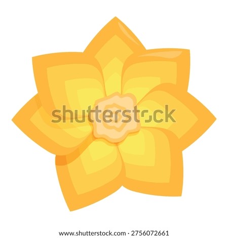 Beautiful yellow daffodil blooming in spring, with six petals and a prominent orange corona
