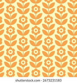 Beautiful yellow floral seamless pattern design for wallpaper, background or textile fabric print