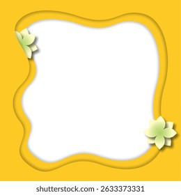 Um papel de moldura de flor amarela bonita