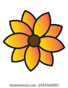 A beautiful yellow flower with orange accents, showcasing a warm and cheerful aesthetic for design projects.