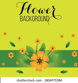 Beautiful yellow flowers on green background