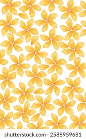 beautiful yellow frangipani flower pattern. Textile fabric motive