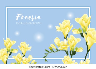 Beautiful yellow freesia floral background with flower decoration