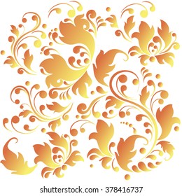 beautiful yellow pattern on a white background
