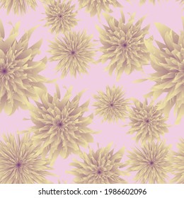 Beautiful Yellow Romantic Flower Vector Fashion Pattern Seamless