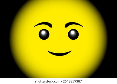 Beautiful yellow Smiley emoji isolated on black background - vector illustration