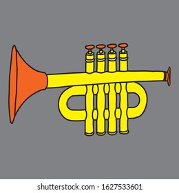 Beautiful yellow Trumpet vector illustration.