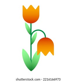 Beautiful yellow tulips. Plant floral design. Vector illustration. stock image. 