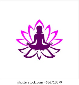 Beautiful yoga pose in lotus flower