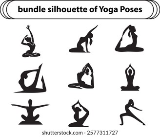 Beautiful Yoga Vector Silhouette Design for Meditation and Wellness.