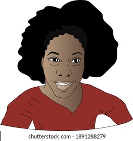 Beautiful young African American teenage girl. Close-up portrait of a woman.