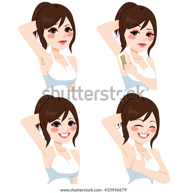 Beautiful Young Asian Woman Hair On Stock Vector Royalty Free