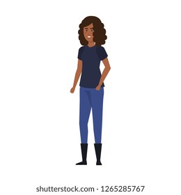 beautiful and young black woman character