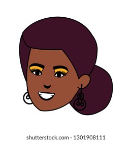 beautiful and young black woman head