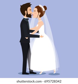 beautiful young bride and groom couple holding hands on wedding day