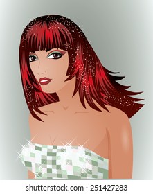 Beautiful young bride, vector illustration