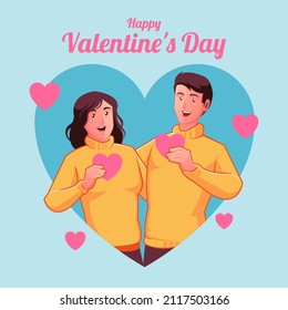 Beautiful young couple enjoying together while celebrating Valentines Day