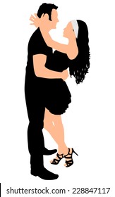 Beautiful young couple in love, vector 