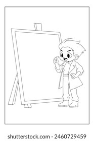 beautiful young doctor coloring page for kids
