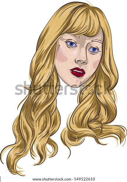 Beautiful Young Fashion Girl Long Curly Stock Vector Royalty Free