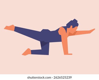 Beautiful young girl doing yoga Illustartion vector design